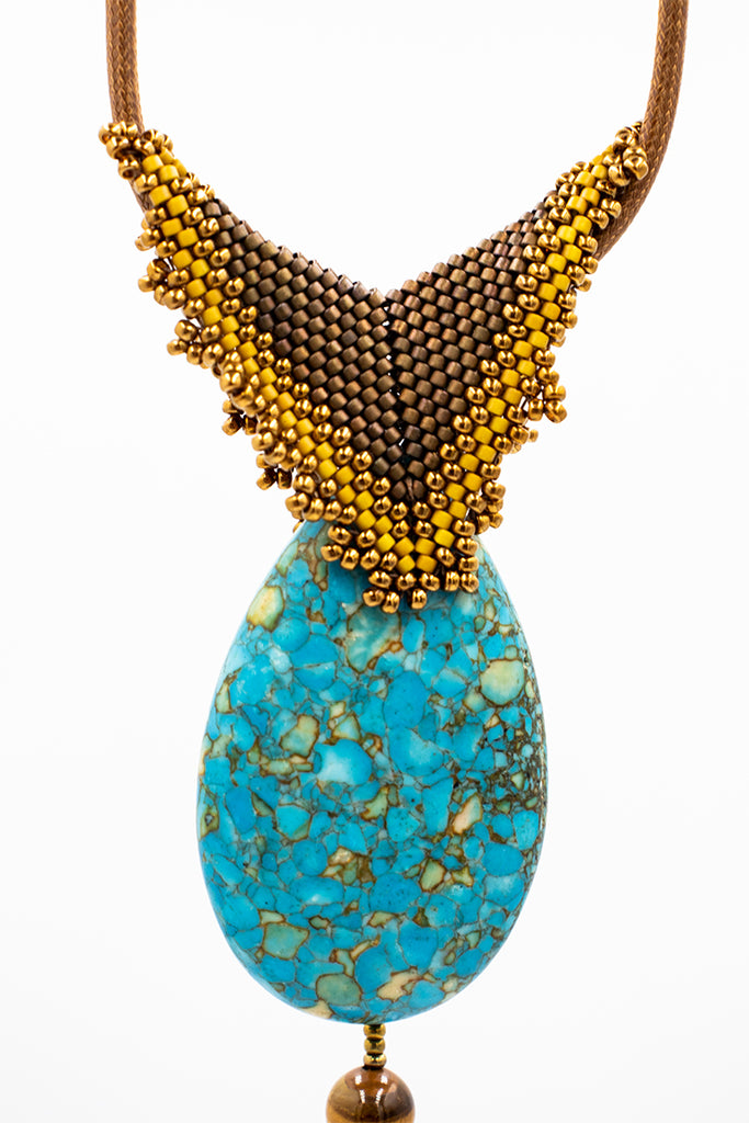 Aquatolia turquoise brown necklace