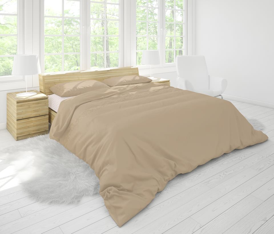 Aquatolia dekbedovertrek set, Dekbedovertrek Set, 2 personen, 240x220 - Lichtbruin