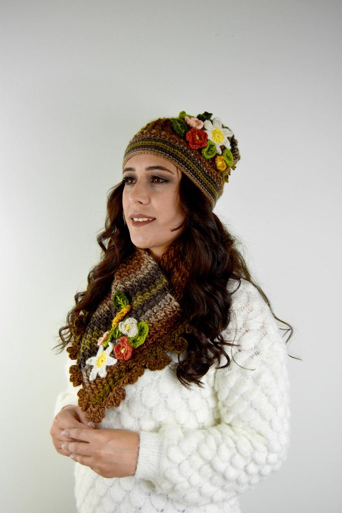 Aquatolia Ladies Accessories, Winter set hat, scarf - Brown