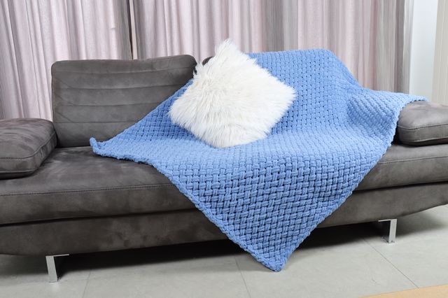 Aquatolia Blue Hand Knitted Blanket  160*110