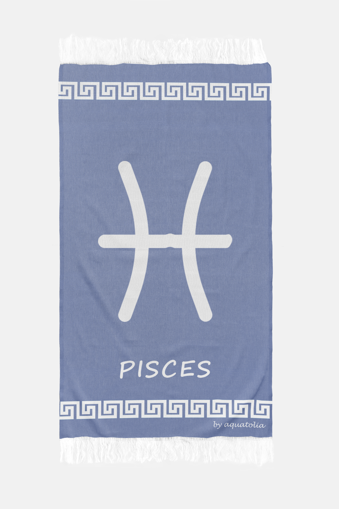 Hamamdoek Pisces Zodiac  - 100% Zacht Katoen - Strandlaken - Handdoek
