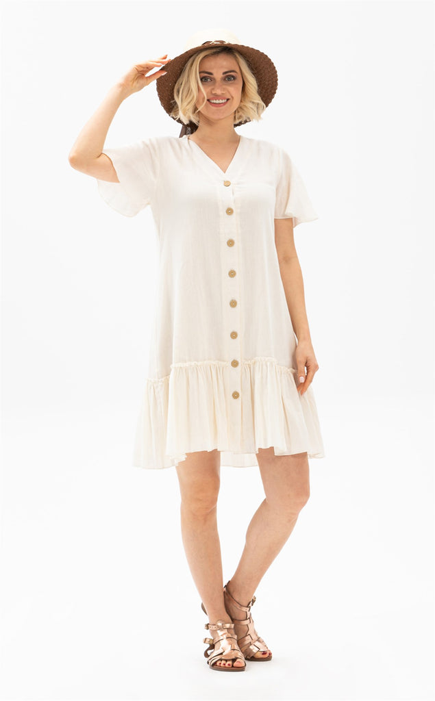 Aquatolia Woman Dress, Nevra Dress - Beige / S